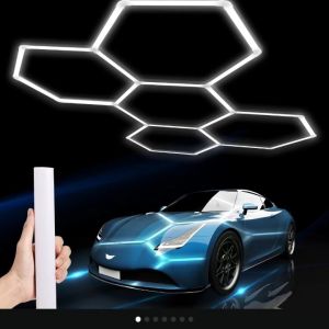 Garage Light Hexagon Lights Lamp 220V LED Tube Honeycomb Ceiling Lighting For Auto Car Body Repair LED Workshop