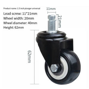 (Per Plece) Office Chair Caster Wheels Mute Double Shafts Light Flat Bottom Swivel Trolley Wheels