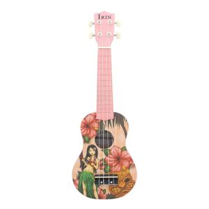 IRIN 21 Inch Ukulele Hawaiian Girl Hawaiian Guitar Musical Instrument 4 Strings Basswood Ukulele Soprano Guitar Tuner Capo Parts2026