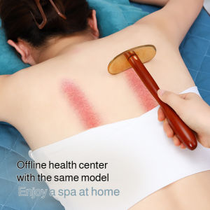 ✨Brass Scraper Long Handle/Full Body Massage Tool/Taiji Design/Back Selfcare/Relieve Muscle Fatigue/Traditional Brass Scraper Pure Brass Guasha Plate All Body Use Self Back Taiji Guasha Plate Meridian Tool