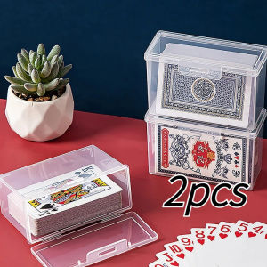 2pcs Transparent Plastic Boxes Playing Cards Container Storage Poker Case PP Storage Case