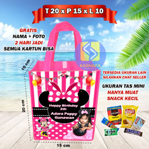 (75 PCS MINI) Tas Pesta Ulang Tahun Anak Karakter / Tas Pesta Ultah Anak Karakter Murah / Goodie bag ultah karakter bebas request /souvenir ultah free design /Tas ulang gratis tambah nama dan foto anak/ tas ultah termurah dan terlaris