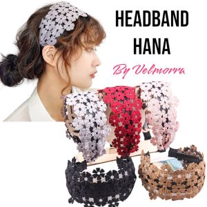[VELMORRA] Headband Pata Vinky Lace Brukat Matahari Renda Lentur Impor Rambut Wanita Awet Bondu Bandana Korea