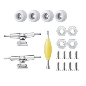 Mini Fingerboard Accessories Kit with Bearing Wheels Trucks Screwdrivers Nut Screws for Repair Practice Maintenance