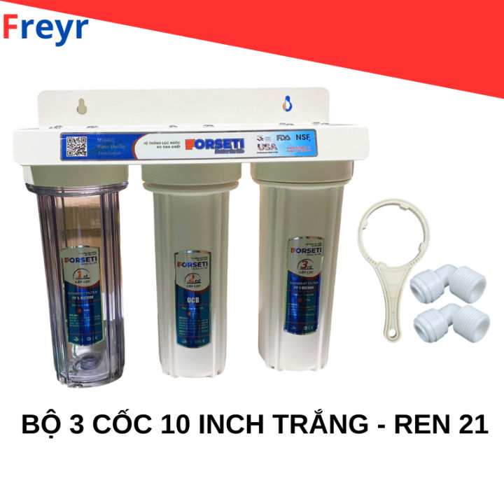 Bộ 3 Cốc Lọc Đầu Nguồn 10 Inch Màu Trắng - Chất Liệu Bền, Dễ Lắp Đặt ...