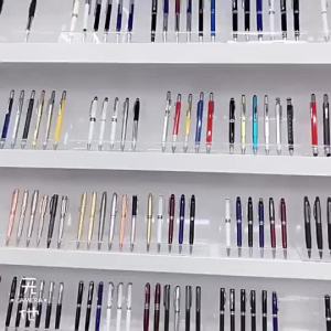 Bút bi nhôm hai vòng tròn   Bút bi kim loại có nút nhấn có thể tùy chỉnh logo  Bút dầu kim loại trung bình cho doanh nghiệp