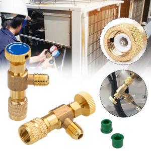 MC [Free Ship] R22 R410A Refrigerant Charging Valve 1/4“ Air Conditioning Refrigerant Safety Adapter for R22 R410A Air Conditioner Manifold