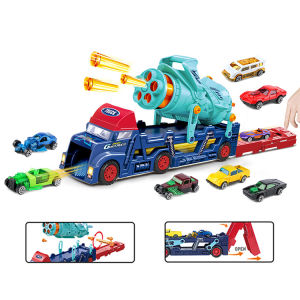 YUNLEO Big Carrier Truck With Launcher With 8 Small Alloy Cars Deformable Folding Ejection Vehicle