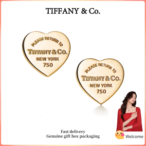 (New) Womens Fashion Earrings Gold plated Return to T series Earrings mini Valentines Day holiday gifts