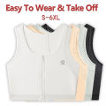 JANEST Chest Flat Slim Breast Front Zipper Trans Binder Tomboy Crop Top Cosplay Sportswear S-6XL. 