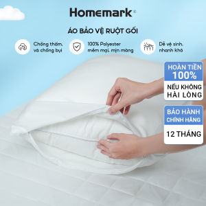 Bảo Vệ Gối Khách Sạn Homemark 50x70cm - Kháng Nước Chống Bụi Khóa Kéo Tiện Lợi
