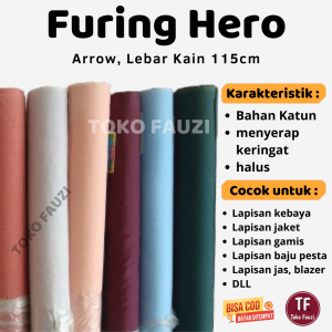 50cm Kain Furing Hero  Ero Arrow Halus Lebar 115cm - Kain Daleman untuk Bahan Baju Gamis - Kain Pelapis untuk Pakaian Harga Permeter