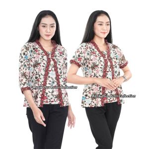 Atasan Batik Wanita Lengan 7/8 Dan Lengan Pendek Blouse Batik Kutubaru Batik Dua Putri Collection = KTB RANTING