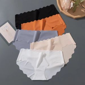 CUTE CLIP Mid Waist Anti-embarrassment Briefs Ice Silk Underwear Women Ice Silk Panties Comfortable Ultra Thin Seamless Briefs Women