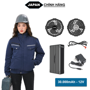 [XẢ KHO] Bộ Áo Điều Hòa Nhật Bản Chính Hãng PIN 86.000mAh Quạt Không Chổi Than 18V Áo Quạt Gió DOKY Chống Nắng Nóng TOP 1 Bán Chạy Nhất Năm 2025 Tặng Đá Khô Bảo Hành 1 Năm Lỗi 1 Đổi 1