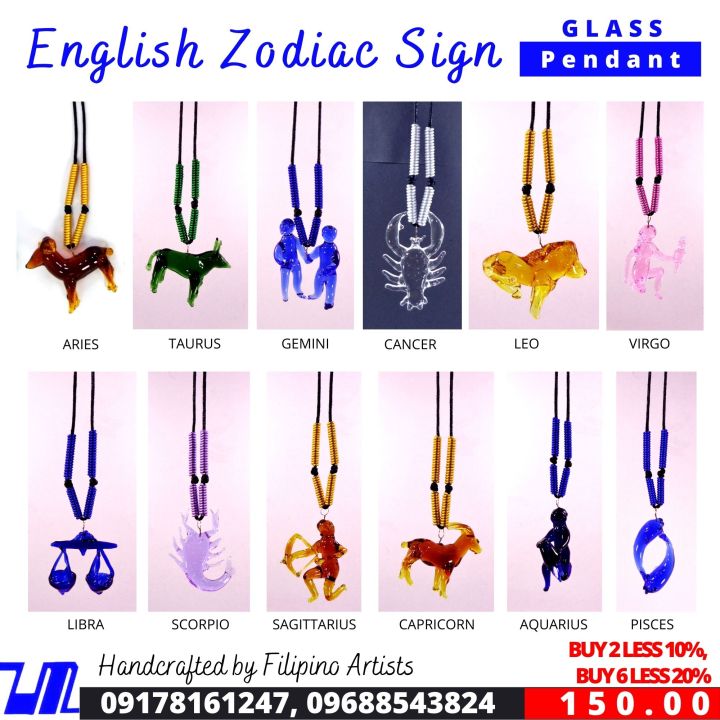 Zodiac Sign Pendant Necklace Charms 12 Horoscope Old English Aries