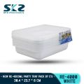 SKZ WHITE PARTY TRAY RECTANGULAR SERIES RE4000 ENVIRONMENTAL FRIENDLY FOOD STORAGE MICROWAVABLE. 