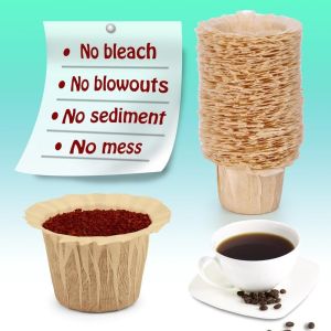 SJJL 50/100 Pcs Convenience Disposable Coffee Paper Filters Natural Replacement K Cup Coffee Filters  K Cup Paper Filters for Most Reusable K Cup Pods