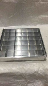 Loyang sekat bronis 24x24x4 cm isi 36 kotak/Loyang sekat bronis/sekat Bronis/Cetakan bronis/loyang kue/cetakan kue/alat baking/alat rumah tangga/alumunium/bisa