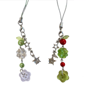 Cỏ Bốn Lá Keychain hợp thời trang hình nút thiết kế hạt trang trí chuỗi hoàn hảo cho món quà trang trí