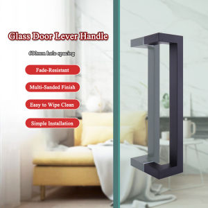 FFEEKK มือจับประตูกระจก Stainless Steel 304 ประตู มือจับห้องน้ำ ประตูไม้ ประตูอลูมิเนียม เงา แฮไลน์ ดำ รุ่น TK 153B