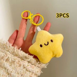 1/3Pcs Smile Star Plush Doll Pendant Reliever Fun Toys Keychain Cute Bag Hanging Decoration