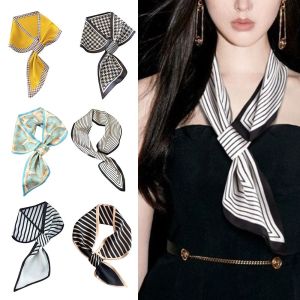 URBAG ตัวยึดสแนป ผ้าพันคอไหมไหม เอี๊ยมแบบบาง ระดับไฮเอนด์สุด ที่อุ่นคอ แฟชั่นสำหรับผู้หญิง ครีมกันแดดป้องกันแสงแดด ปกเสื้อปลอม ใบไม้ผลิใบไม้ร่วง