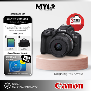 (3 YEARS WARRANTY) Canon EOS R50 Body & RF-S 18-45mm F4.5-6.3 IS STM Lens - Canon Malaysia Warranty
