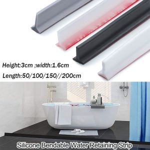 SKJK Bendable Non-slip Flood Barrier Shower Dam Dry and Wet Separation Water Stopper Water Retaining Strip Door Bottom Sealing Strip Self-Adhesive