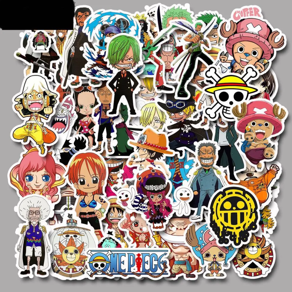xs042-50pcs One Piece Cartoon Sticker Luffy Graffiti Sticker Suitcase  Sticker
