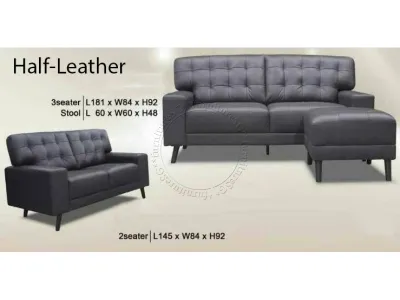 Half Leather sofa-*2/3 seater*