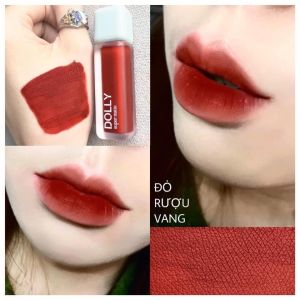Son kem lì màu <ĐỎ R.Ư.Ợ.U VANG> Dolly super matte son kem lì không chì bền màu lâu trôi mua 2 cây tặng 1 hộp đựng cao cấp