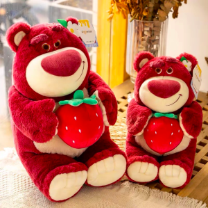 Thú nhồi bông gấu Lotso ôm trái dâu dễ thương - Size từ 40 đến 90cm - Quà tặng gấu bông gấu dâu êm mịn.