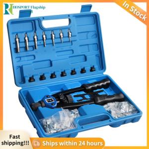 【HFM】 110 ชิ้นมืออ่อนนุชเครื่องมือตอกหมุด Rivnut ปืน Mandrels กับกรณีโลดโผน M3-M12 Mandrels มืออาชีพมืออ่อนนุชเครื่องมือ