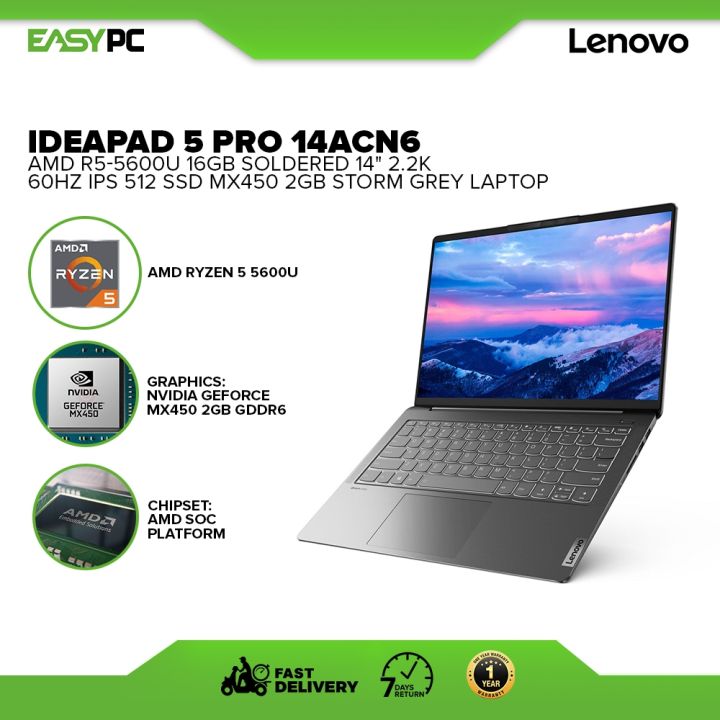 LENOVO IDEAPAD Pro 14ACN6 AMD R5-5600U or R7-5800U 16gb soldered
