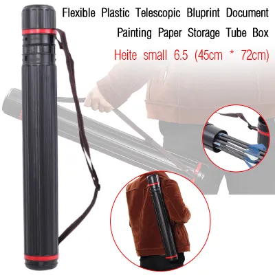 Flexible Plastic Telescopic Bluprint Document Painting Paper Storage Tube Box