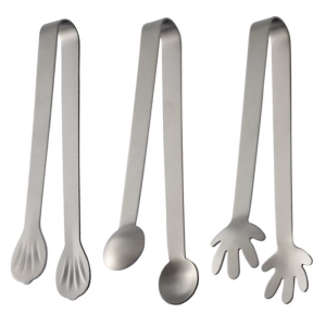 Ergonomic Grip Ice Cubes Tongs Rustproof Stainless Steel Sugar Tongs For Coffee And Desserts Buffet BBQ Cooking Frying