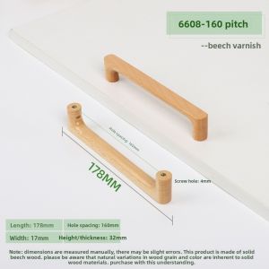 FXUP Walnut Wood Cabinet Handles Nordic Style Rounded Edges Wardrobe Handles Minimalist 96mm Drawer Pulls Home Decor