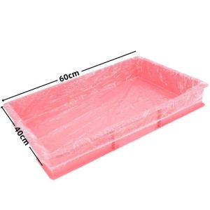 OKKFINE 10pcs Transparent Rabbit Cage Tray Mat Disposable Elastic Film Cover Rectangular Thick Bird Cage Tray for Dog Cat