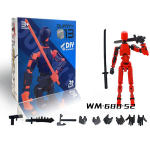 Manekin Cetak 3D / Dummy Action Figure / Mainan Pergeseran Bentuk Bergerak Multi-Sendi