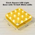Simplelight 5 Inch Square Led Light Base - Light Base for Glass Art, Ideal Led Display for Vases - Lighted Base for Glass Art (5inch Square LED Vase Base Light, Soft White). 
