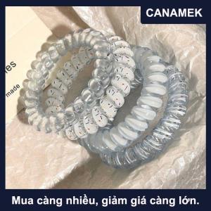 【CANAMEK】 4 cái của phụ nữ xoắn ốc tóc quan hệ điện thoại dây tóc dây tóc Vòng đàn hồi ban nhạc cao su scrunchies mũ nón Phụ kiện tóc