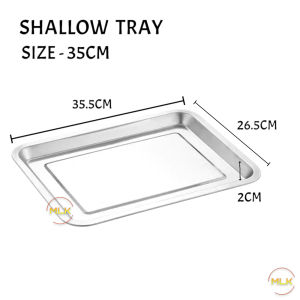 MLK Extra Tebal Multipurpose Rectangle Food Tray Stainless Steel Dulang Makanan Segi Empat Pelbagai