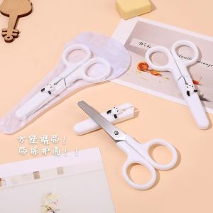 Kawaii Sanrio Pochacco Kuromi Cinnamoroll Childrens Handmade Stainless Cutter with Cover Student Stationery Supplies Scissors