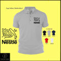 Baju logo Sulam Polo Classic T Shirt Embroidery Logo NESTLE FOR MEN & WOMRN Uniform stafF 100% COTTON Design 0237. 