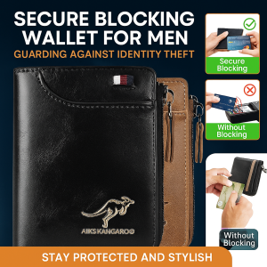RFID Blocking Anti-Theft Wallet Anti-theft Anti-magnetic Wallet PU Leather Mens Business Wallet