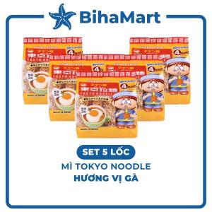 [SET 5 LỐC] - TOKYO NOODLE - Mì Tokyo Noodle hương vị Gà Mì ăn liền cho bé Tokyo Noodle Mì gà ăn dặm cho bé (120g/lốc)