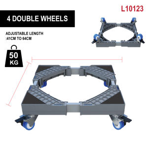 40KG Universal Durable Movable Flexible Bracket Washing Machine Adjustable Base Rak Serbaguna Troli 4 Single Wheels with Locking Brake