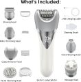 Epilator for Women, 7 in 1 Epilator Hair Removal for Women, Shaver, Bikini, Face Razor, Facial Brush, Face Massage and Body Exfoliator, IPX6 Waterproof Painless Lady Shaver Wet & Dry, 2 Speeds. 