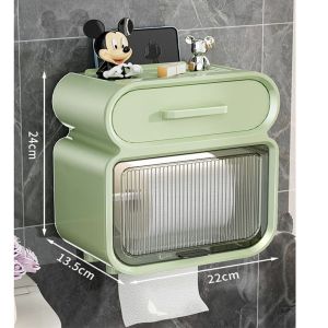 Toilet Paper Roll Holder PREMIUM PUNCH-FREE Bathroom Storage Toilet Paper Holder WATERPROOF Box Storage Rack Tissue Pemegang Kertas Tandas |置物卫生纸